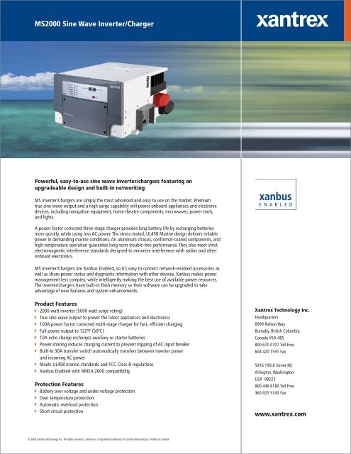 MS2000 Sine Wave Inverter/Charger - Xantrex