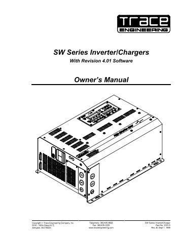 SW Series Inverter/Chargers Owner's Manual - Xantrex