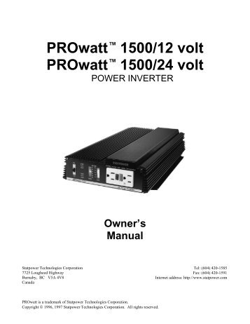PROwatt 1500/12 volt - Xantrex