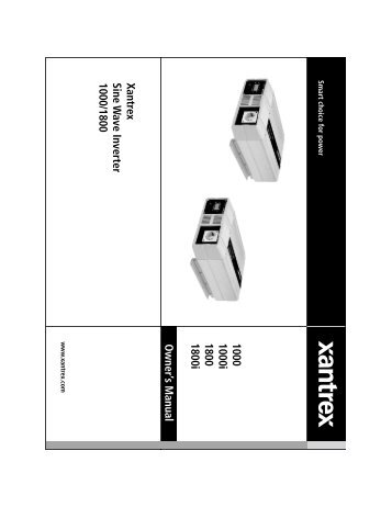 1000 1000i 1800 1800i Owner's Manual Xantrex Sine W ave ...