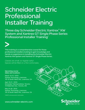 Schneider Electric Professional Installer Training - Xantrex