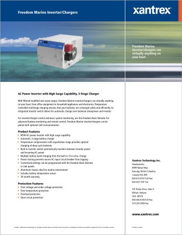 Freedom Marine Data Sheet - Xantrex