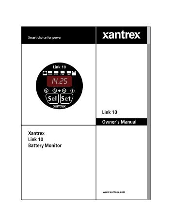 Owner's Manual Link 10 Xantrex Link 10 Battery Monitor