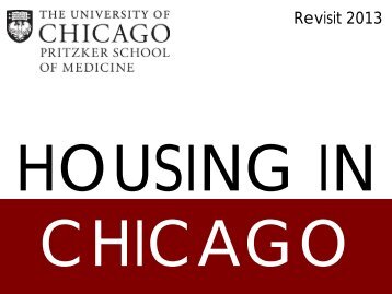 Housing in Chicago - Pritzker School of Medicine