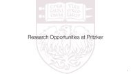 Research Opportunities at Pritzker - Pritzker School of Medicine