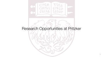 Research Opportunities at Pritzker - Pritzker School of Medicine