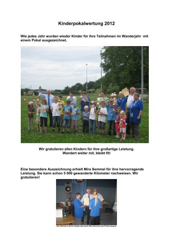Kinderpokalwertung 2012 - EVG-Deutschland eV