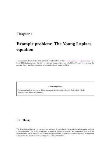 Example problem: The Young Laplace equation - Oomph-lib