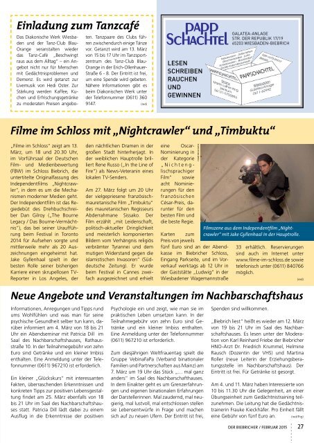 DER BIEBRICHER, Ausgabe 279, Februar 2015