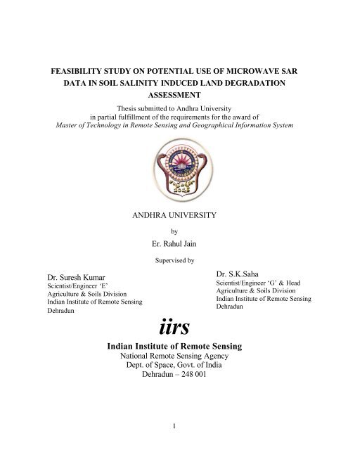 A.1 - Indian Institute of Remote Sensing