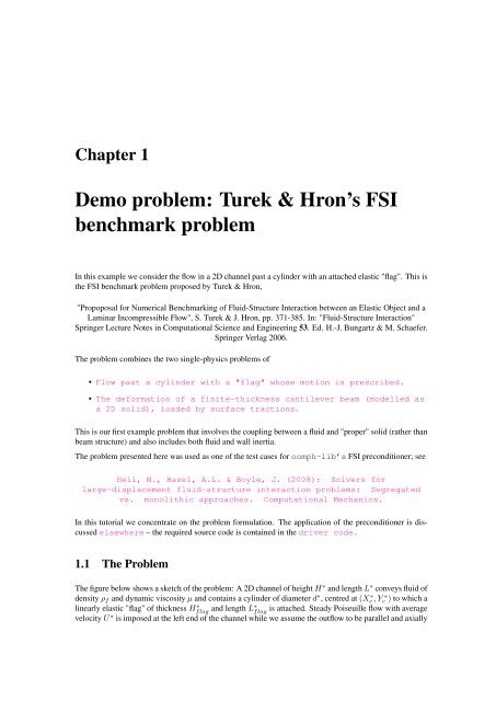 Demo problem: Turek & Hron's FSI benchmark problem - Oomph-lib