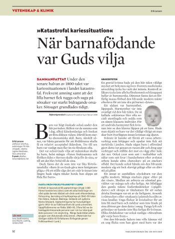 När barnafödande var Guds vilja - Tandläkartidningen
