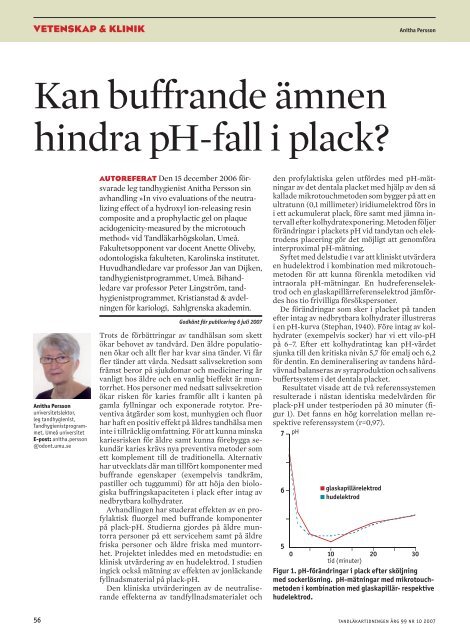 Kan buffrande ämnen hindra pH-fall i plack - Tandläkartidningen