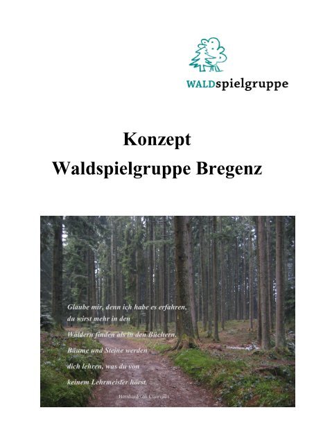 Konzept Waldspielgruppe Bregenz - Verein Tagesbetreuung