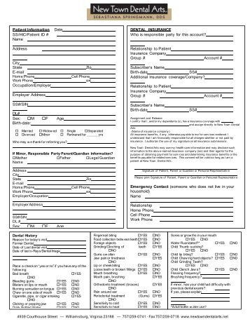 1 Patient Information Date SS/HIC/Patient ID # Name Address City ...