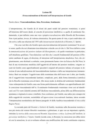 Appunti Lezione 3 - Pdf - CattedraRosmini.org