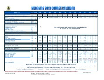 Course Calendar - Megamas