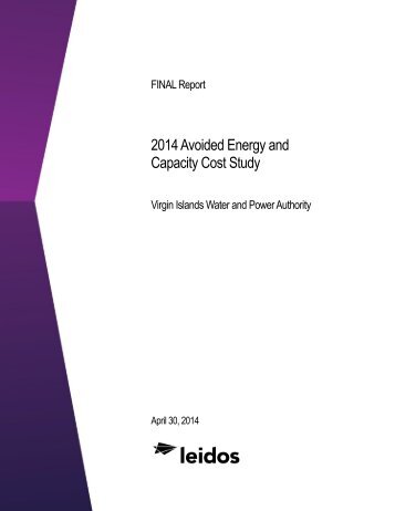 2014 Avoided Energy and Capacity Cost Study