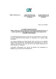Download the press release (pdf - 13.64 ko) - Le CrÃ©dit Agricole