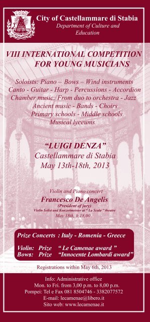 VIII INTERNATIONAL COMPETITION FOR YOUNG MUSICIANS ...