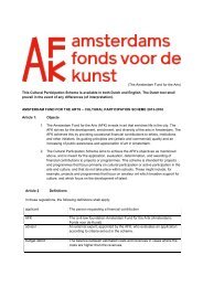 Cultural Participation scheme - Amsterdams Fonds voor de Kunst