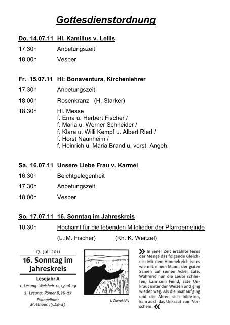 PFARRBRIEF - Katholische Kirchengemeinden in Stadtallendorf