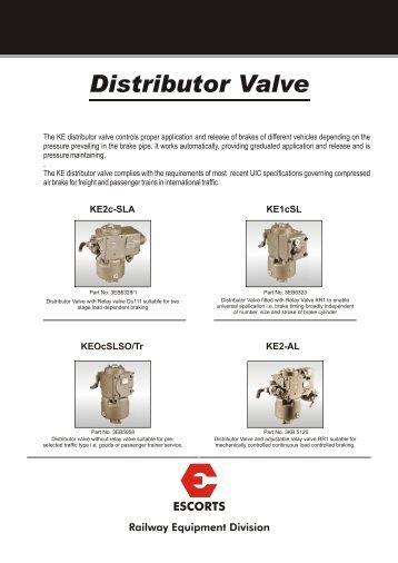 distributor valve - Escorts Group