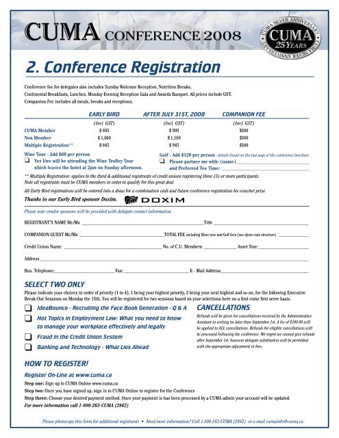 Full Conference Brochure including all registration forms