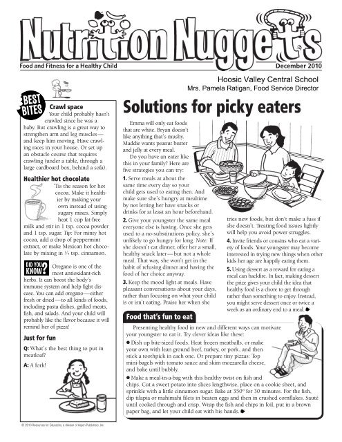 Solutions for picky eaters - Hoosic Valley Central School