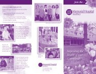 Download Membership Brochure - Memorial Hospital