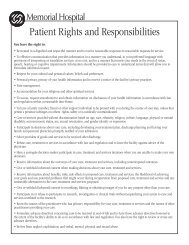 Patient Bill of Rights (English) - Memorial Hospital