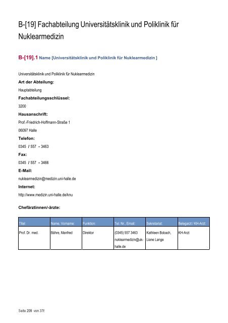 Strukturierter Qualitätsbericht - Medizinische Fakultät der Martin ...