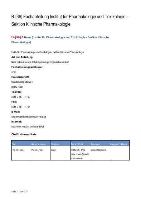 Strukturierter Qualitätsbericht - Medizinische Fakultät der Martin ...