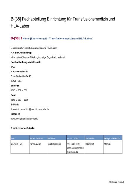 Strukturierter Qualitätsbericht - Medizinische Fakultät der Martin ...