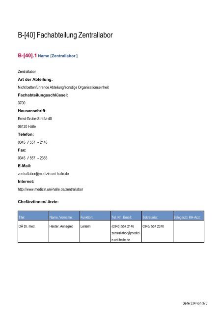 Strukturierter Qualitätsbericht - Medizinische Fakultät der Martin ...