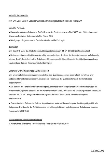 Strukturierter Qualitätsbericht - Medizinische Fakultät der Martin ...