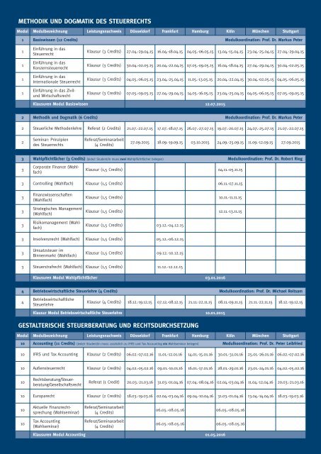 MASTER OF ARTS IN TAXATION - Steuer-Fachschule Dr. Endriss