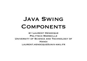 Java Swing Components plus Layouts - Laurent Henocque