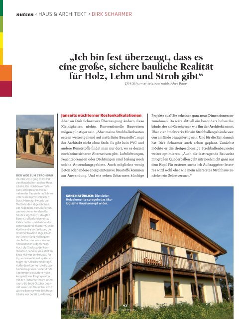 Greenhome, Ausgabe Juli- August 2012 - Architekt Dirk Scharmer