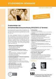 (2 Termine) STudiEnwErk-SEminarE - Studienwerk.de