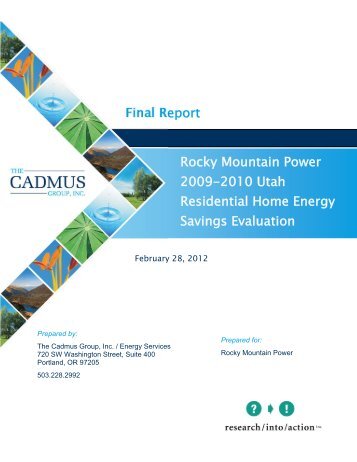 Rocky Mountain Power  2009-2010 Utah Residential ... - PacifiCorp