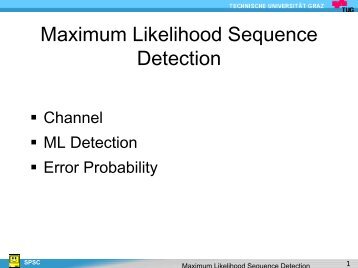 Maximum Likelihood Sequence Detection - spsc