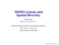 MIMO systems and Spatial Diversity. - spsc - Graz University of ...