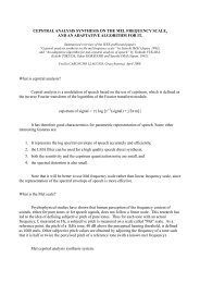 CEPSTRAL ANALYSIS SYNTHESIS ON THE MEL ... - spsc