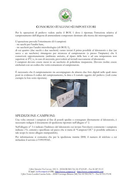 CAMPIONAMENTO E METODICA - Consorzio Italiano Compostatori