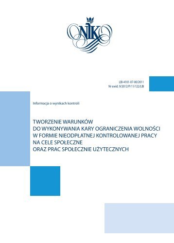 tworzenie warunkÃ³w do wykonywania kary ograniczenia wolnoÅci w ...