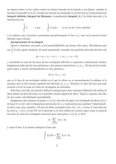 Tema 9: Integral de Riemann