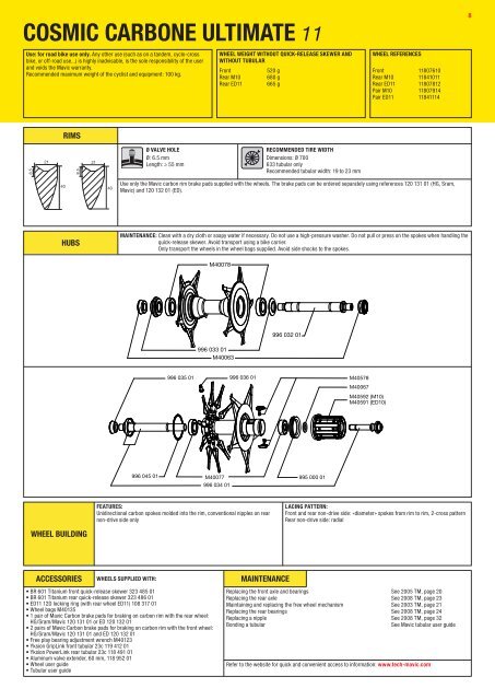 Technical Manual 2011 - tech mavic