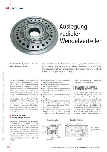 Auslegung radialer Wendelverteiler - Kunststoffe.de