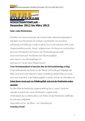 Dezember 2012 bis MÃ¤rz 2013